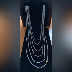 TOCARA Laurence  Stainless steel multichain necklace. 6 strand 42”+2” extension